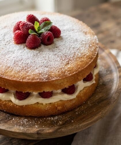 Delia Smith All-in-One Victoria Sponge Recipe with Raspberry and Mascarpone Cream